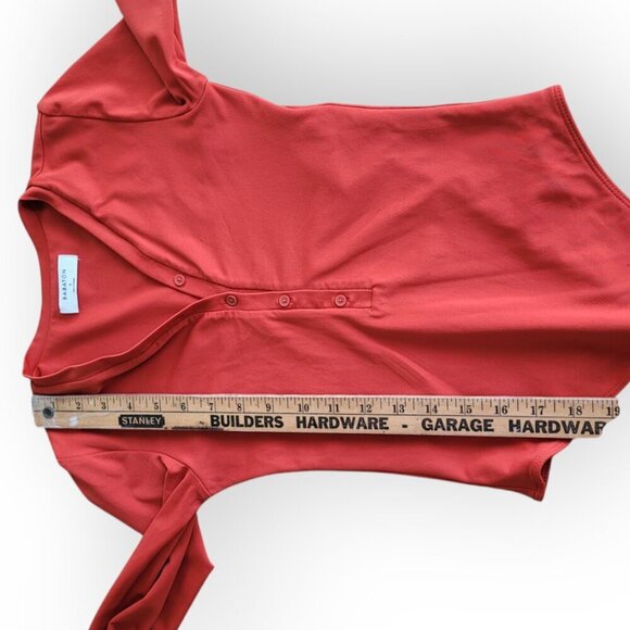 Aritzia Babaton Contour Orange Henley Bodysuit Size S - Picture 10 of 10